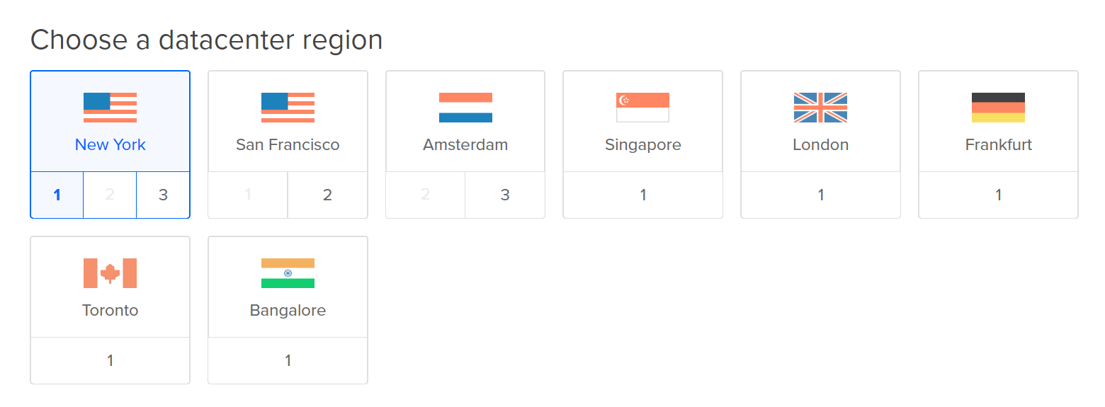 Choose a datacenter region