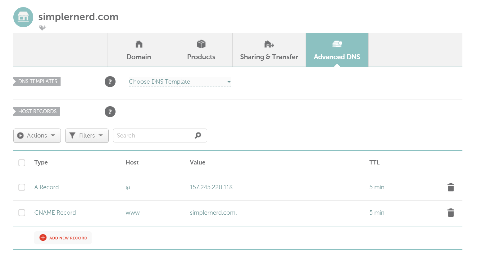 Advanced DNS Panel