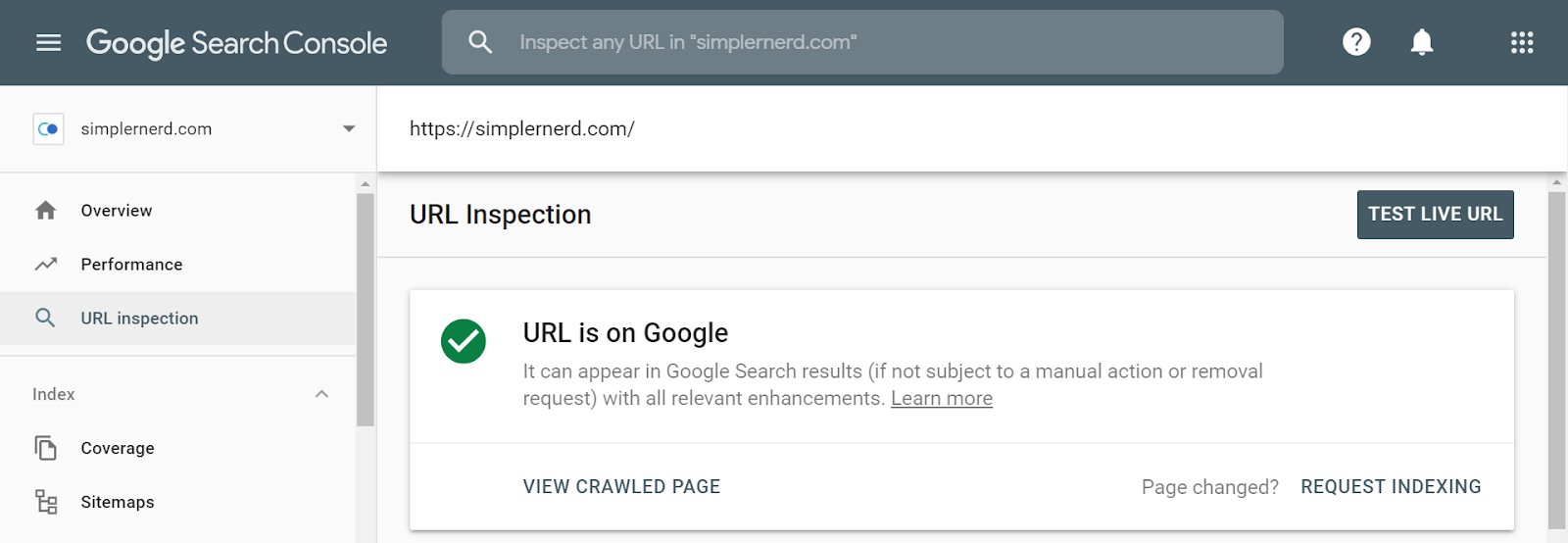 URL Inspection Tool