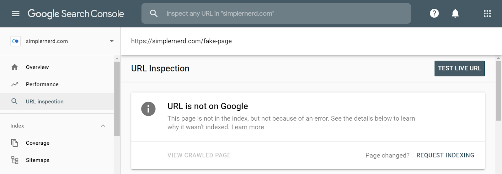URL Indexed by Google